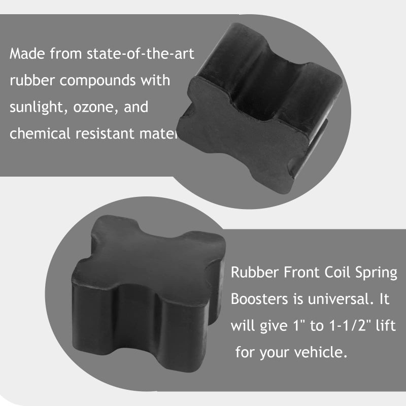 WINTOWIN Heavy Duty Rubber Front Coil Spring Booster Kit  Rubber Coil Spacers  1.5"" Thick Pack of 4 - Image 2